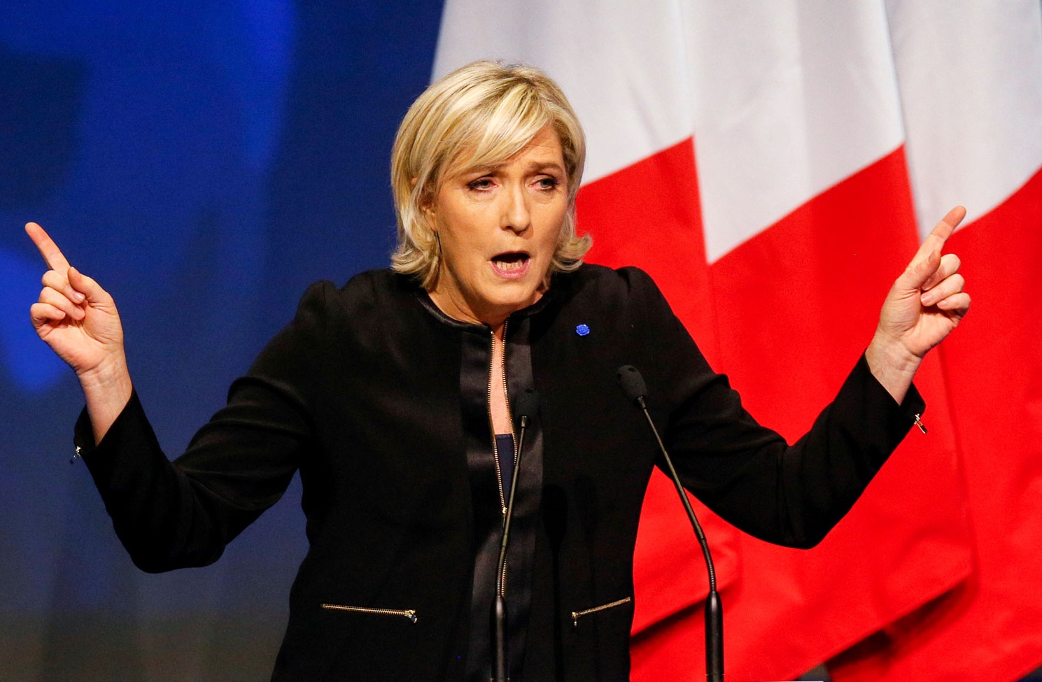 Le meeting de Marine Le Pen à Ajaccio a été émaillé d'incidents. D. R.